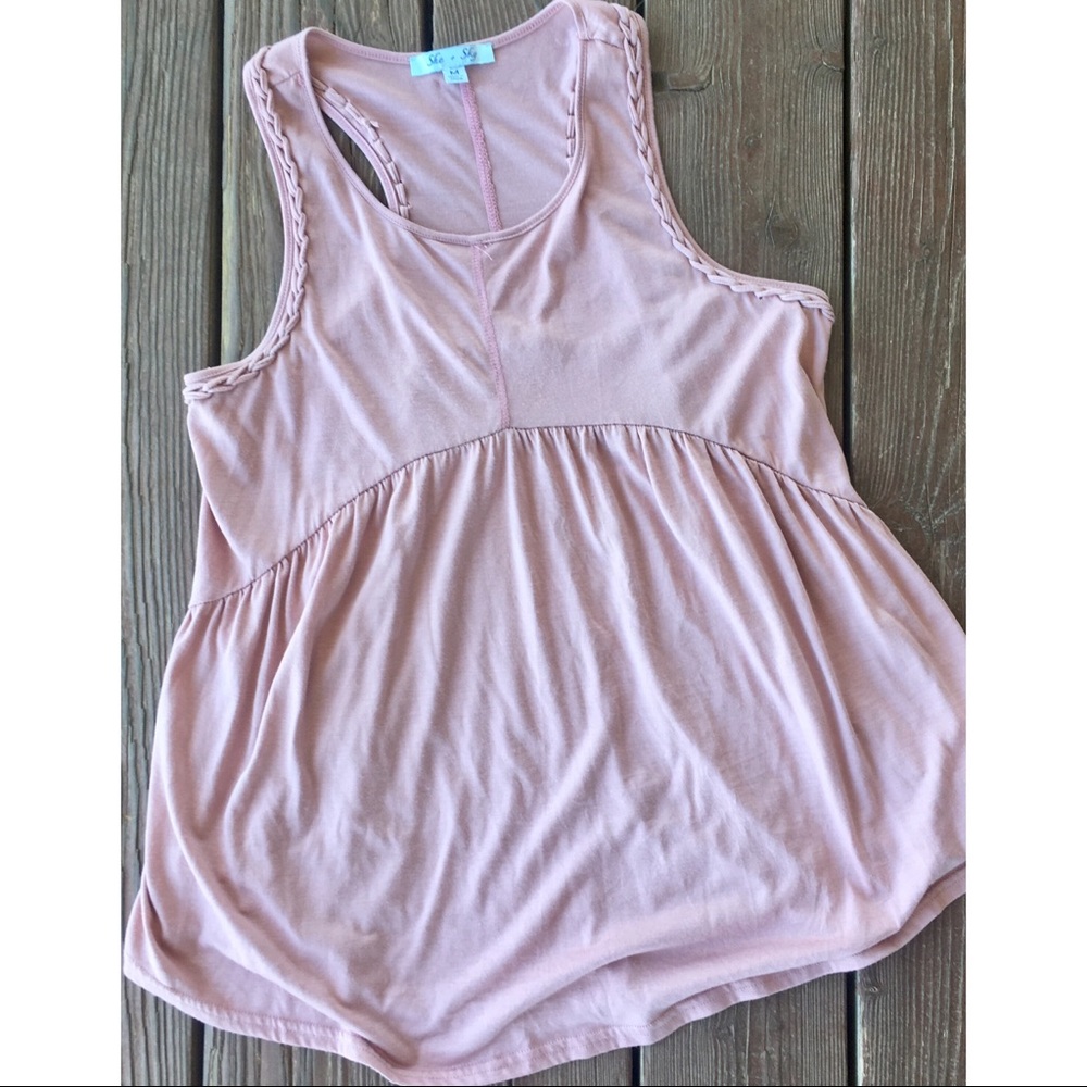 Braided Detail Flowy Tank